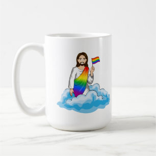 Regenbogen-Jesus-Flagge Kaffeetasse