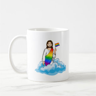 Regenbogen-Jesus-Flagge Kaffeetasse