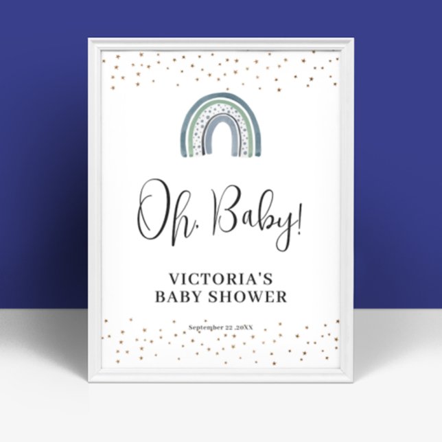 Regenbogen-Junge-Baby-Shower-Willkommensschild Poster (Von Creator hochgeladen)