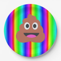 Regenbogen-kack Emoji-Papierplatte