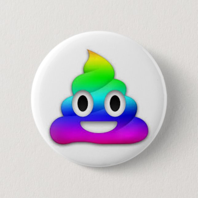 Regenbogen kacken Emoji Knopf Button (Vorderseite)