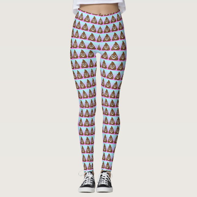 Regenbogen kacken Emoji Leggings (Vorderseite)