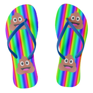 Regenbogen kackend Emoji Schuhe flippen Flops Sand Flip Flops