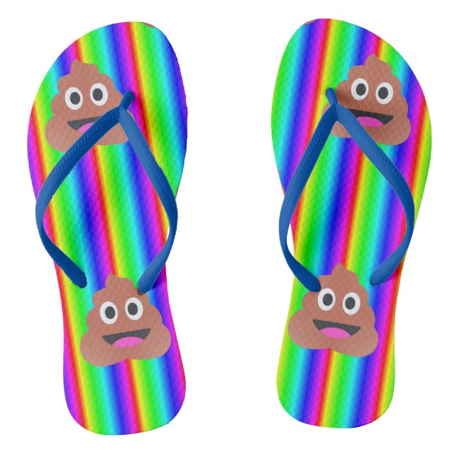 Regenbogen kackend Emoji Schuhe flippen Flops Sand Flip Flops (Fußbett)