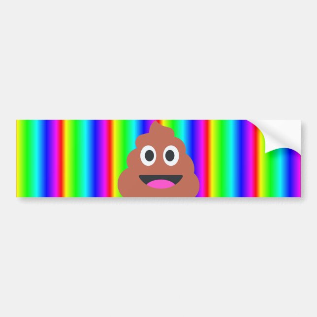 Regenbogen kackte Emoji Autoaufkleber (Vorne)