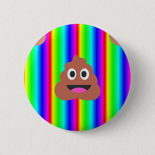 Regenbogen kackte Emoji Button (Vorderseite)