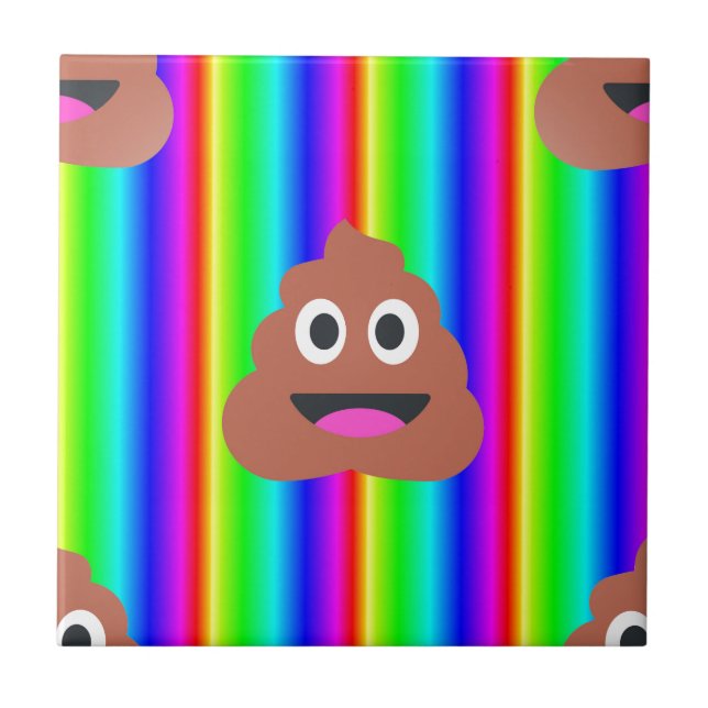 Regenbogen kackte Emoji Fliese (Vorderseite)