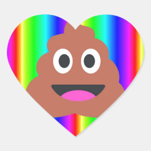 Regenbogen kackte Emoji Herz-Aufkleber