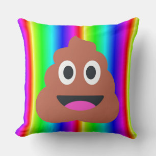 Regenbogen kackte Emoji Kissen