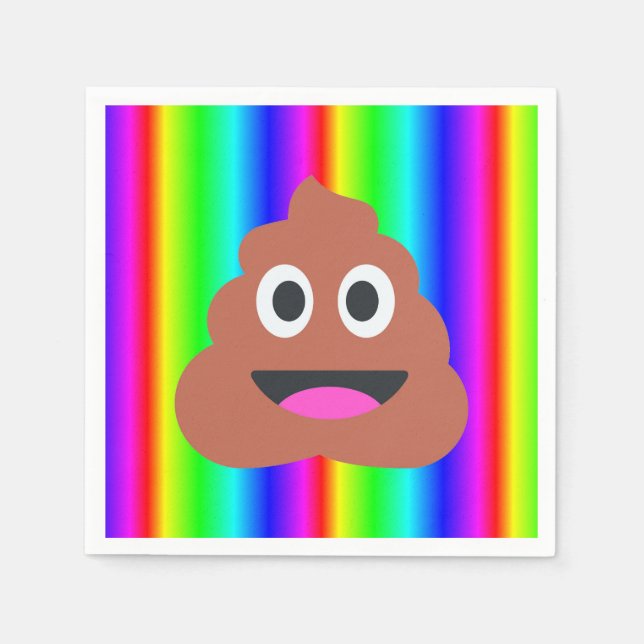 Regenbogen kackte Emoji Napkins Serviette (Vorderseite)
