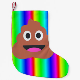 Regenbogen kackte Emoji Weihnachtsfeiern Strumpf Kleiner Weihnachtsstrumpf