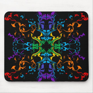 Regenbogen-Kaleidoskop-Abstrakt-Schwarze-Mauspad Mousepad
