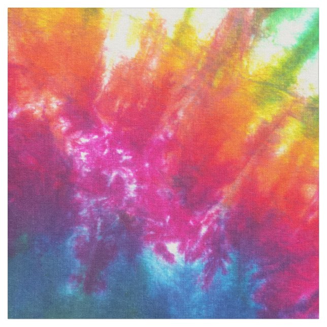 Regenbogen-Kaleidoskop-gefärbte Krawatte Stoff (Nahaufnahme)