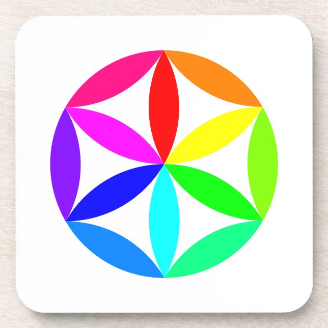 Regenbogen-Kaleidoskop Hartplastik-Unterlage Getränkeuntersetzer (Vorderseite)