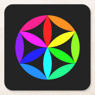 Regenbogen-Kaleidoskop-Papieruntersetzer Rechteckiger Pappuntersetzer