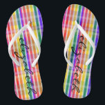 Regenbogen kariert flip flops<br><div class="desc">Sagen Sie ja,  diesen Sommer mit diesen zu färben fab kariertes Regenbogenmuster umdrehen Reinfälle! Ihr Name ist auf diesen entzückenden,  bequemen bunten umdrehen Reinfälle personalisiert.</div>