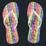 Regenbogen kariert flip flops<br><div class="desc">Sagen Sie ja,  diesen Sommer mit diesen zu färben fab kariertes Regenbogenmuster umdrehen Reinfälle! Ihr Name ist auf diesen entzückenden,  bequemen bunten umdrehen Reinfälle personalisiert.</div>