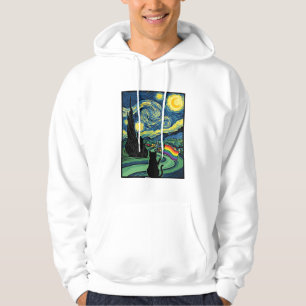 Regenbogen-Katz-Nachtlandschaft-Vektor-Shirt-Desig Hoodie