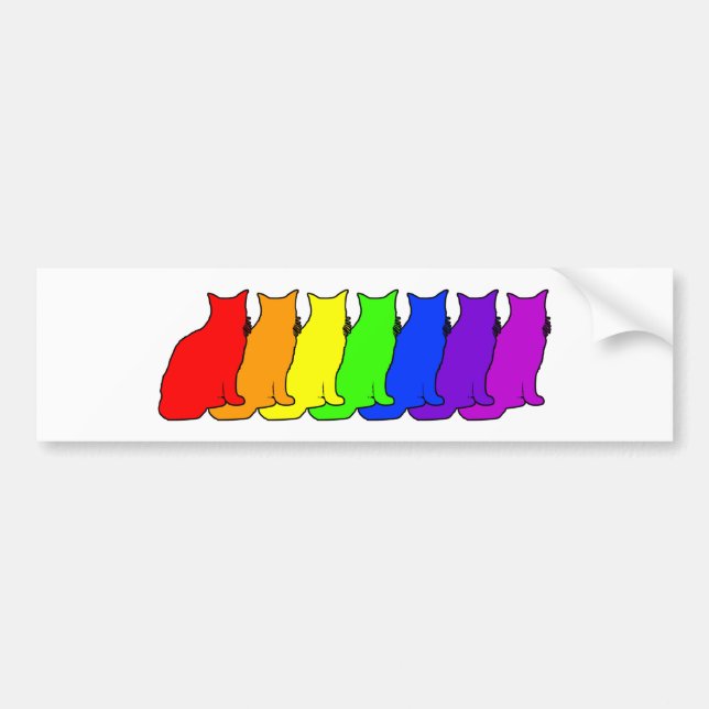 Regenbogen-Katze Autoaufkleber (Vorne)