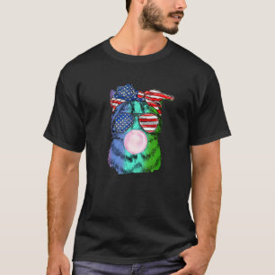 Regenbogen Katze Kaugummi 4. Juli USA-Flagge T-Shirt