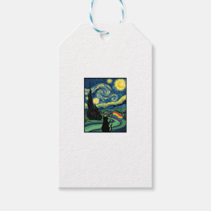 Regenbogen-Katze Nachtlandschaft Vektor-Shirt-Desi Geschenkanhänger