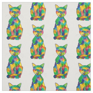 Regenbogen-Katzen-Gewebe Stoff