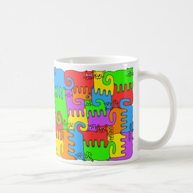 Regenbogen-Katzen Kaffeetasse (Rechts)