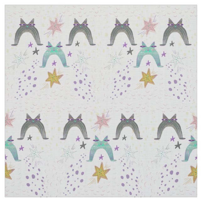 Regenbogen-Katzen-Kunst Stoff (Muster)