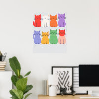 Regenbogen Katzen Minimalistisch - Niedlicher Cart