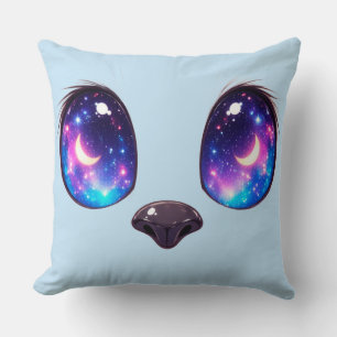 Regenbogen-Katzenaugen Kawaii-Katzengesicht-Illust Kissen