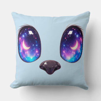 Regenbogen-Katzenaugen Kawaii-Katzengesicht-Illust Kissen