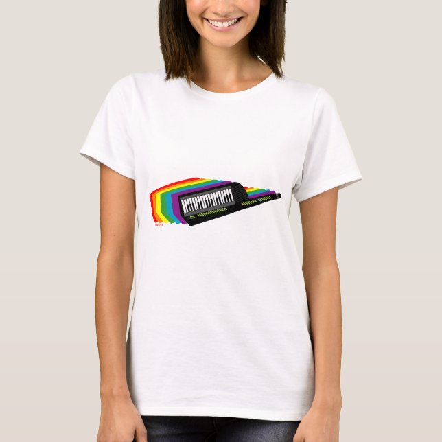 Regenbogen Keytar T-Shirt (Vorderseite)
