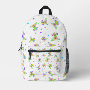 Regenbogen Kinder Hund Welpe Punkte hell lustige F Bedruckter Rucksack