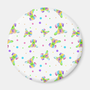 Regenbogen Kinder Hund Welpe Punkte hell lustige F Magnet