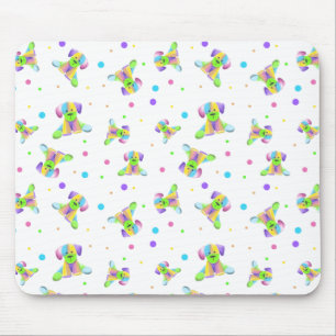 Regenbogen Kinder Hund Welpe Punkte hell lustige F Mousepad