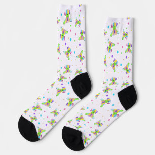 Regenbogen Kinder Hund Welpe Punkte hell lustige F Socken