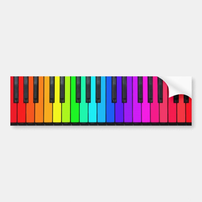 Regenbogen-Klavier-Tastatur-Autoaufkleber Autoaufkleber (Vorne)