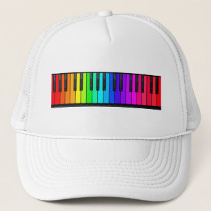 Regenbogen-Klavier-Tastatur-Hut Truckerkappe