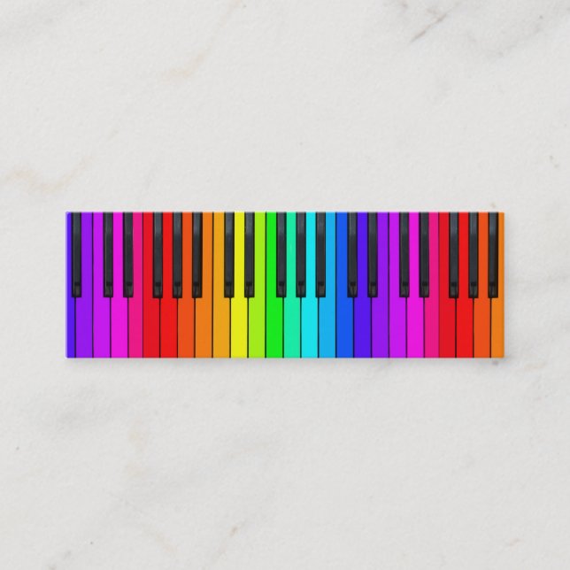 Regenbogen-Klavier-Tastatur-MiniVisitenkarte Mini Visitenkarte (Vorderseite)