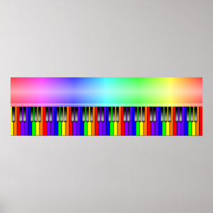Regenbogen-Klavier-Tastatur Poster