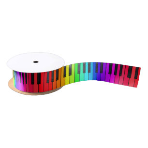 Regenbogen-Klavier-Tastatur-Satin-Band Satinband