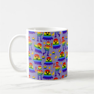 🦇🌈 Regenbogen-Knochen & Sterne Kaffeetasse