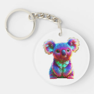Regenbogen-Koala-Fantasy-Kunst Schlüsselanhänger