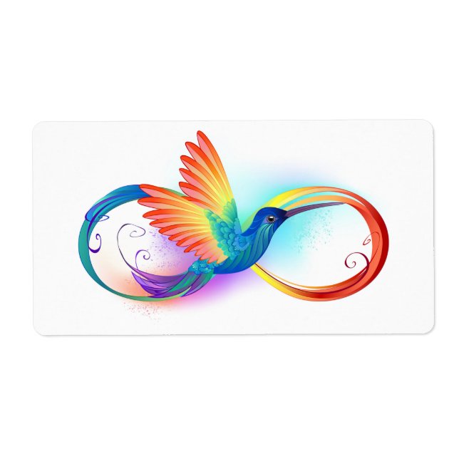 Regenbogen-Kolibri mit Unendlichkeitssymbol (Vorne)