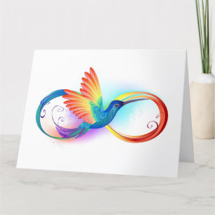 Regenbogen-Kolibri mit Unendlichkeitssymbol Dankeskarte