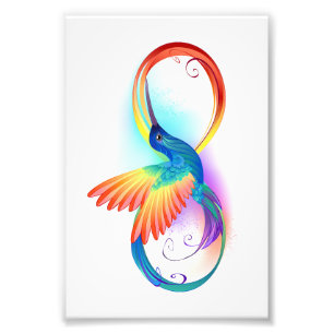Regenbogen-Kolibri mit Unendlichkeitssymbol Fotodruck