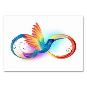Regenbogen-Kolibri mit Unendlichkeitssymbol Tischnummer