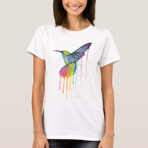 Regenbogen-Kolibriwatercolor-Shirt T-Shirt