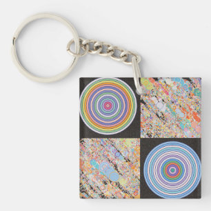 Regenbogen-Konzentrische-Kreis-Design Schlüsselanhänger