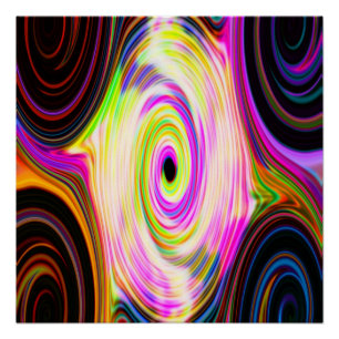Regenbogen Kosmische Rays 5 Swirl Perfektes Poster